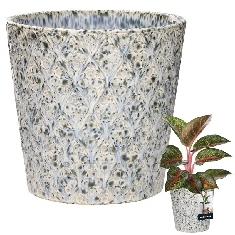 Donica 12cm doniczka osłonka trapezowa ceramika szkliwiona na kwiaty domowa - KOTARBAU