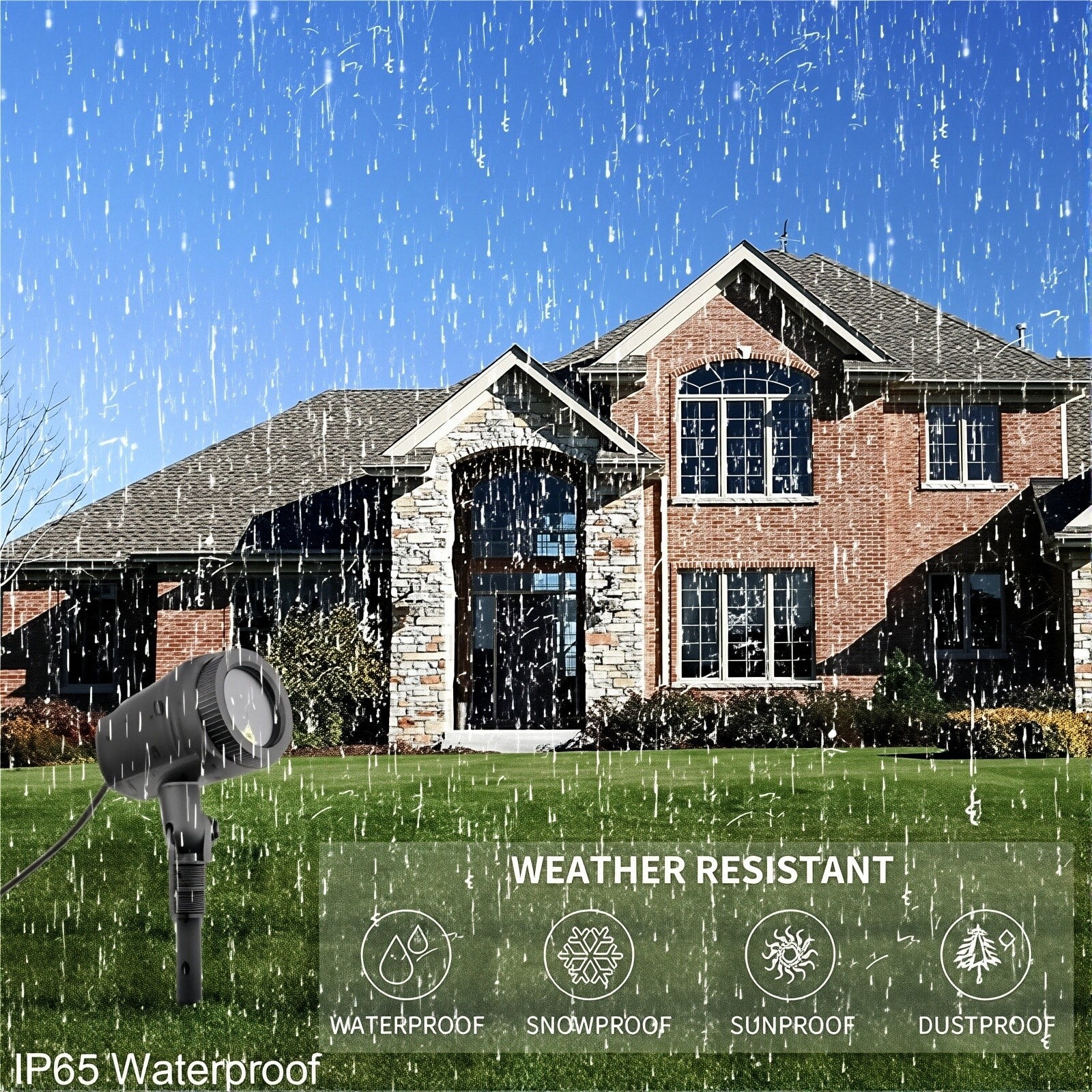 Projecteurs de Noël, éclairages extérieurs imperméables pour pelouse, lumières laser étoilées, décorations de fête de Noël, Nouvel An éclairage jardin - 2