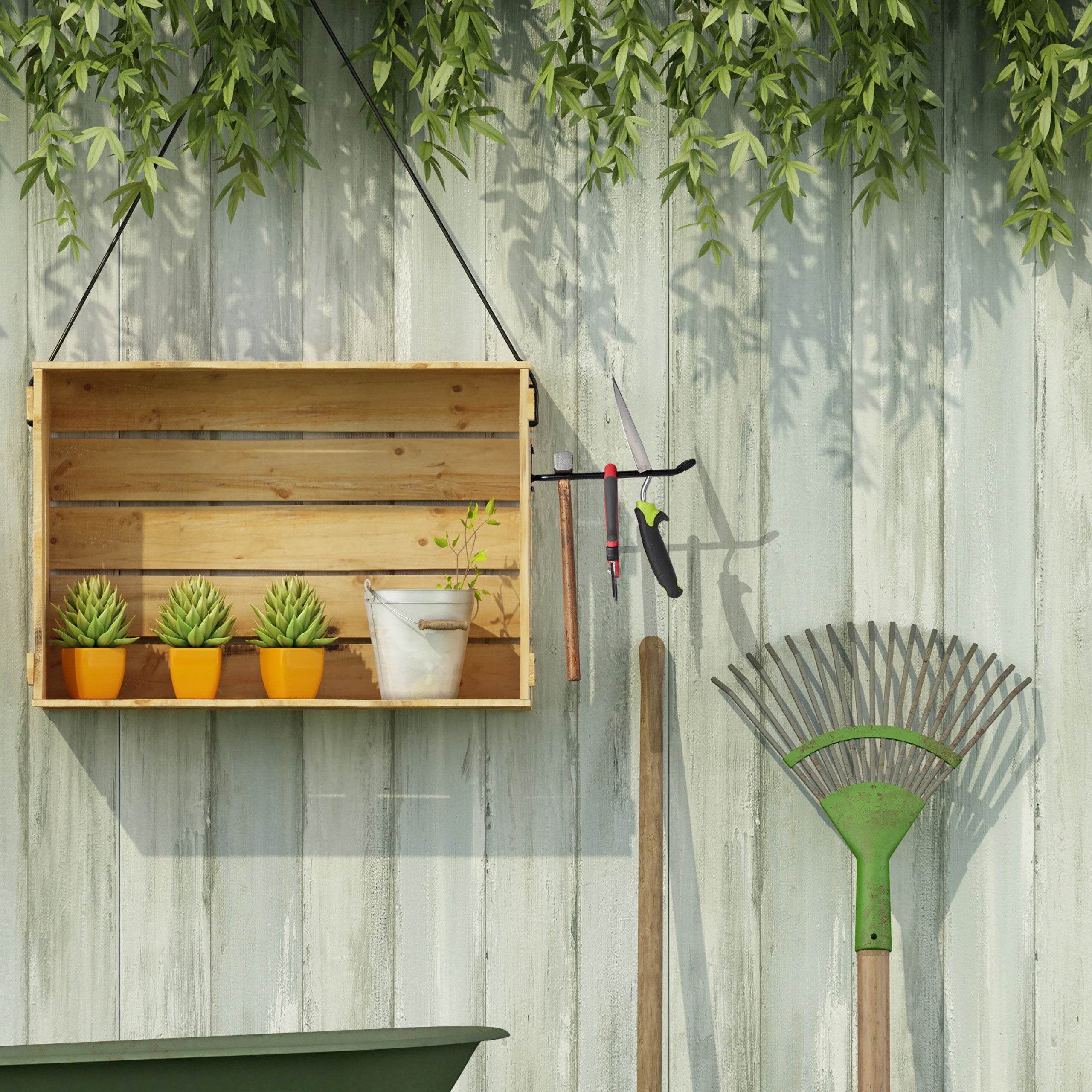 4x Portautensili a Parete, Doppio Gancio, Portascope, Appendini Esterno da Avvitare al Muro, acciaio, 24 cm, nero - 2