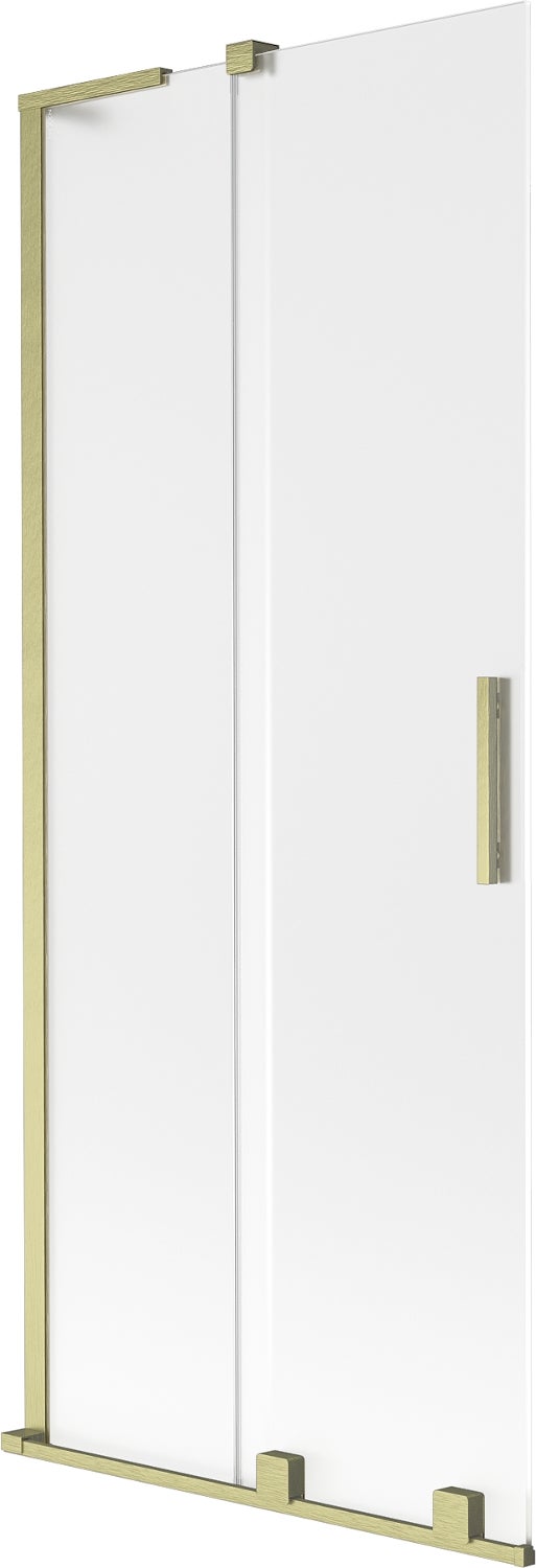 Mexen Velar L parawan nawannowy 2-skrzydłowy rozsuwany 85 x 150 cm, szron, złoty szczotkowany - 896-085-003-31-55