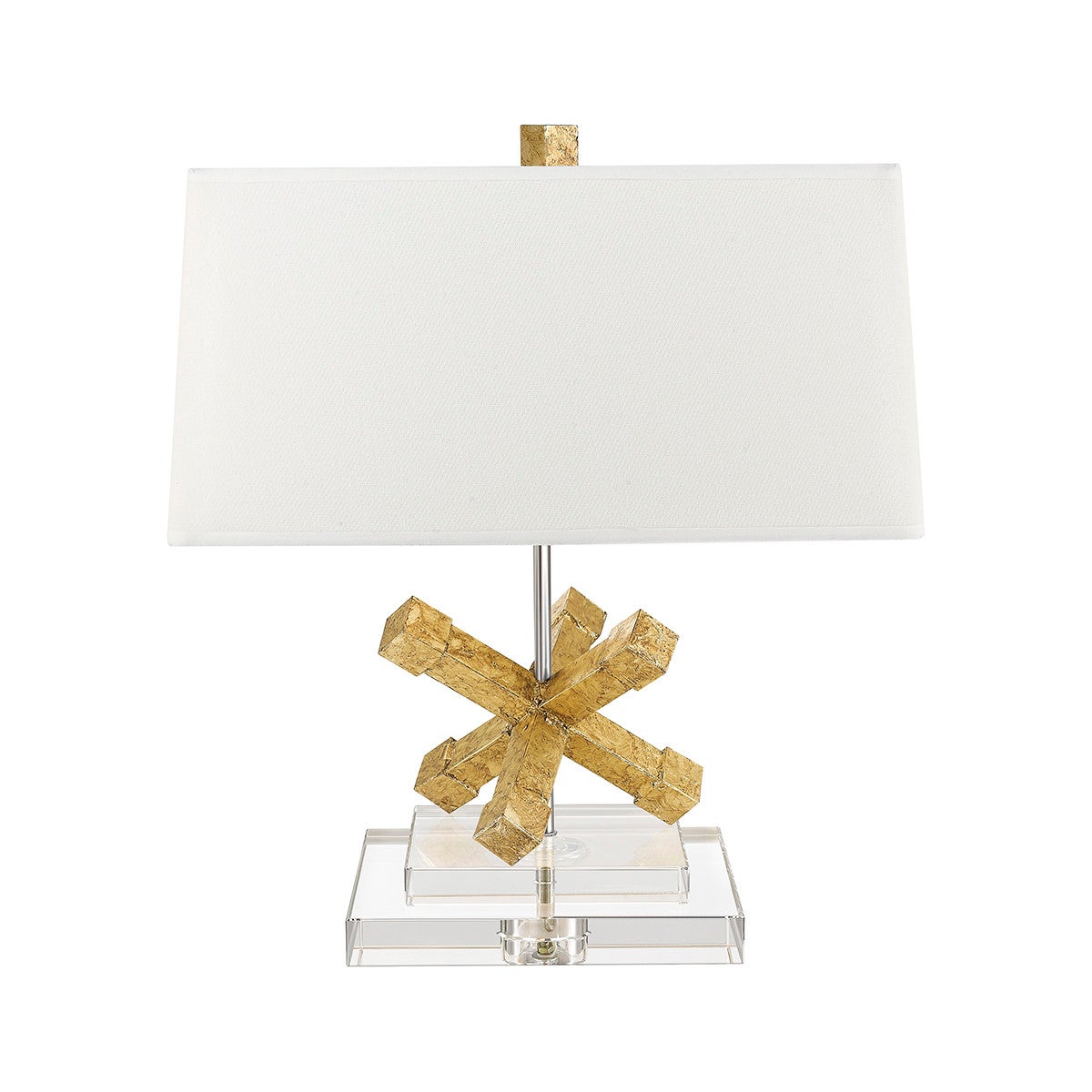 Lampa stołowa Art Deco nowoczesna biała złota Jackson Square E27 60W Gilded Nola