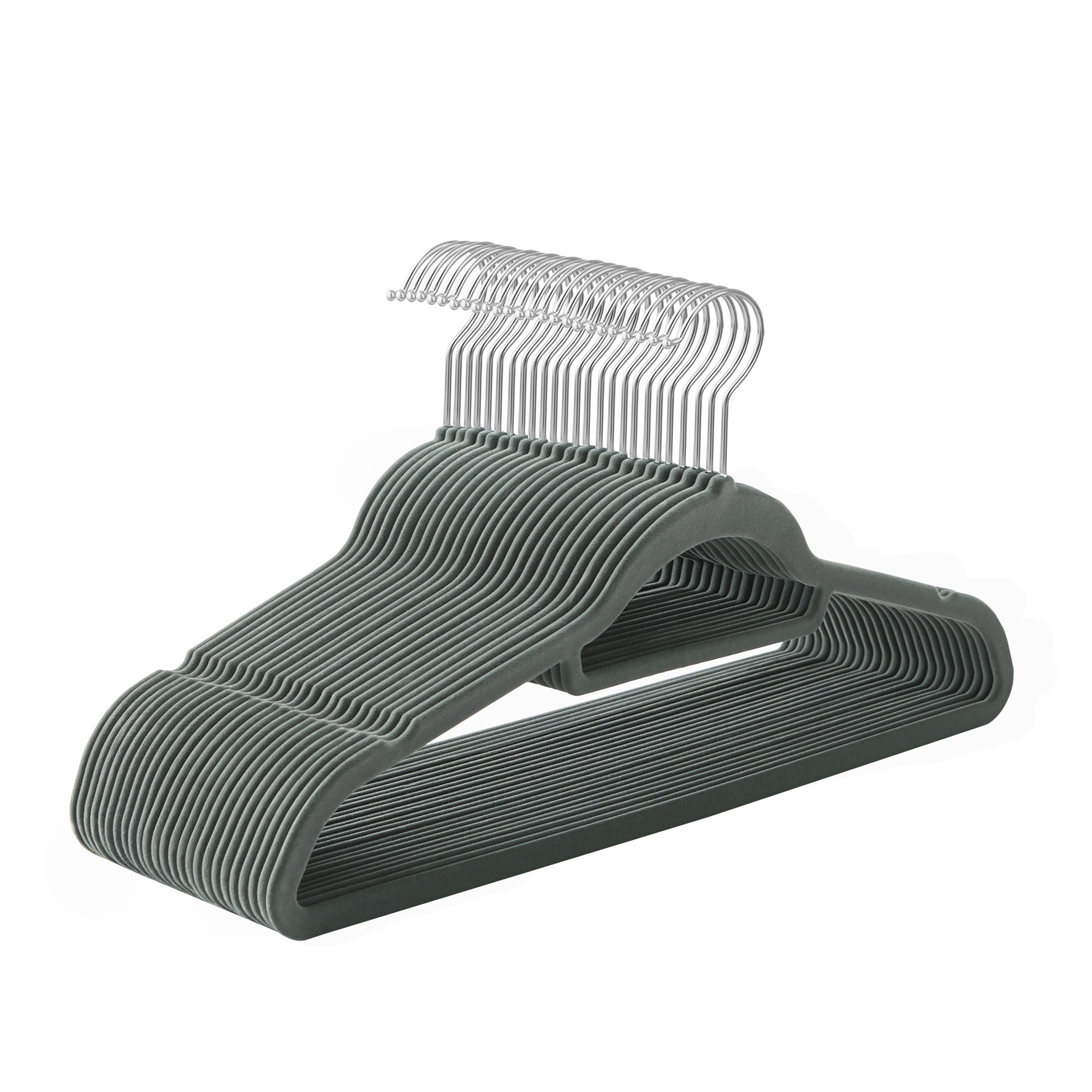 Smartor Grucce in velluto bianco, confezione da 50 grucce in feltro, antiscivolo, con gancio in oro rosa, resistenti, in feltro floccato come appendiabiti, appendiabiti resistenti, in velluto, colore