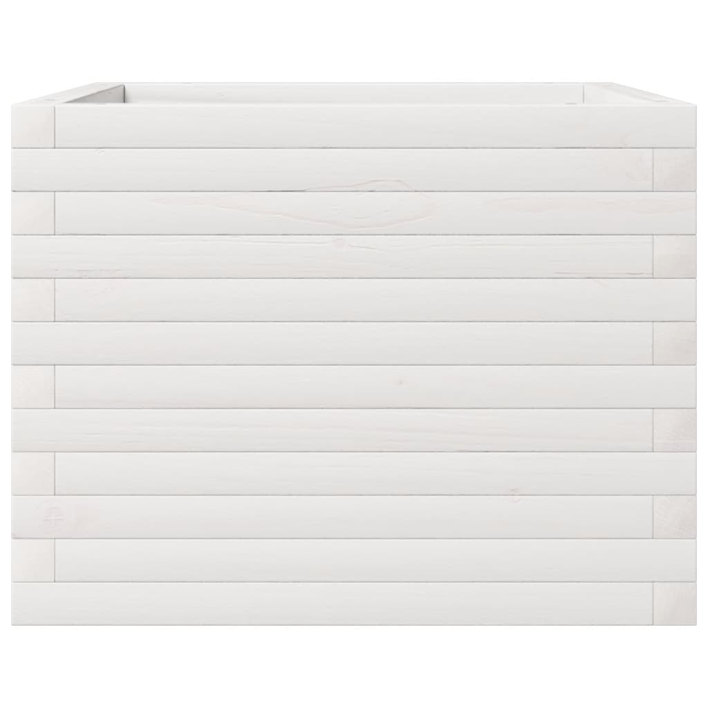 Jardinière bac lit surélevé plantes fleurs terrasse jardin 60 x 60 x 45,5 cm bois de pin massif blanc 02_0037709 - 3
