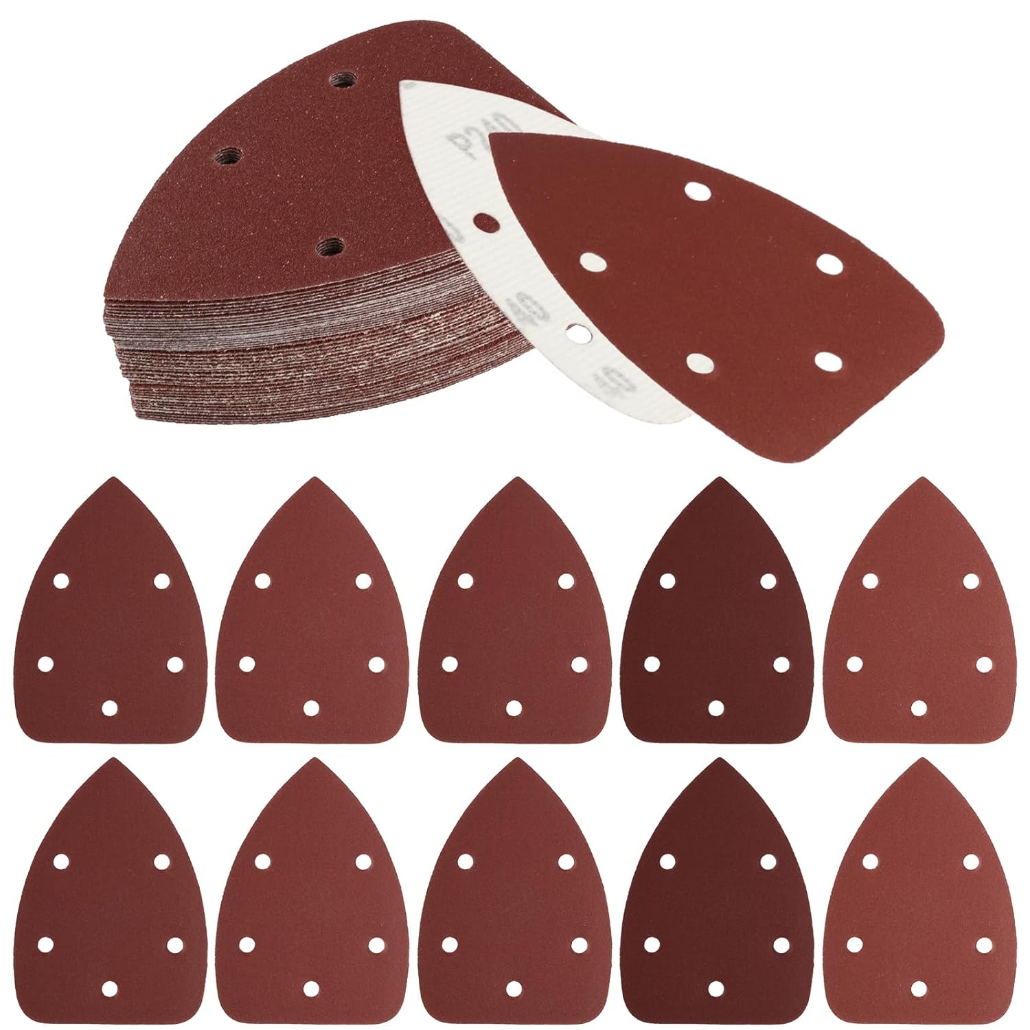 Vtizikl 60 Feuilles Abrasives Triangles Papier Poncage Triangulaire