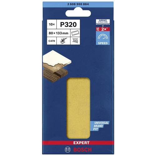 Bosch Accessories EXPERT C470 2608900884 Papier abrasif pour ponceuse vibrante perforé Grain 320 (L x l) 133 mm x 80 mm - 2