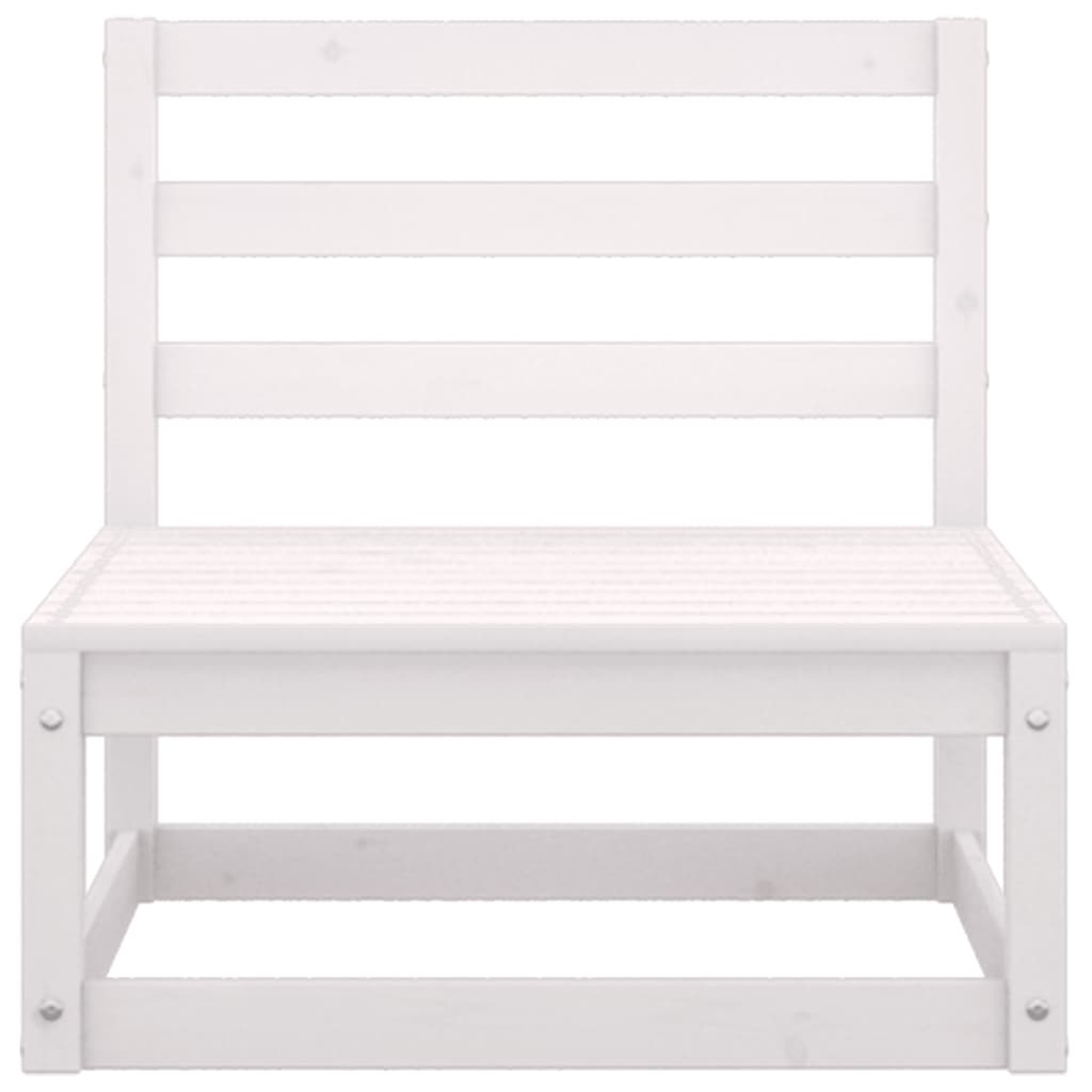 Maison Exclusive - Salon de jardin 3 pcs avec coussins Blanc Bois de pin massif - 3