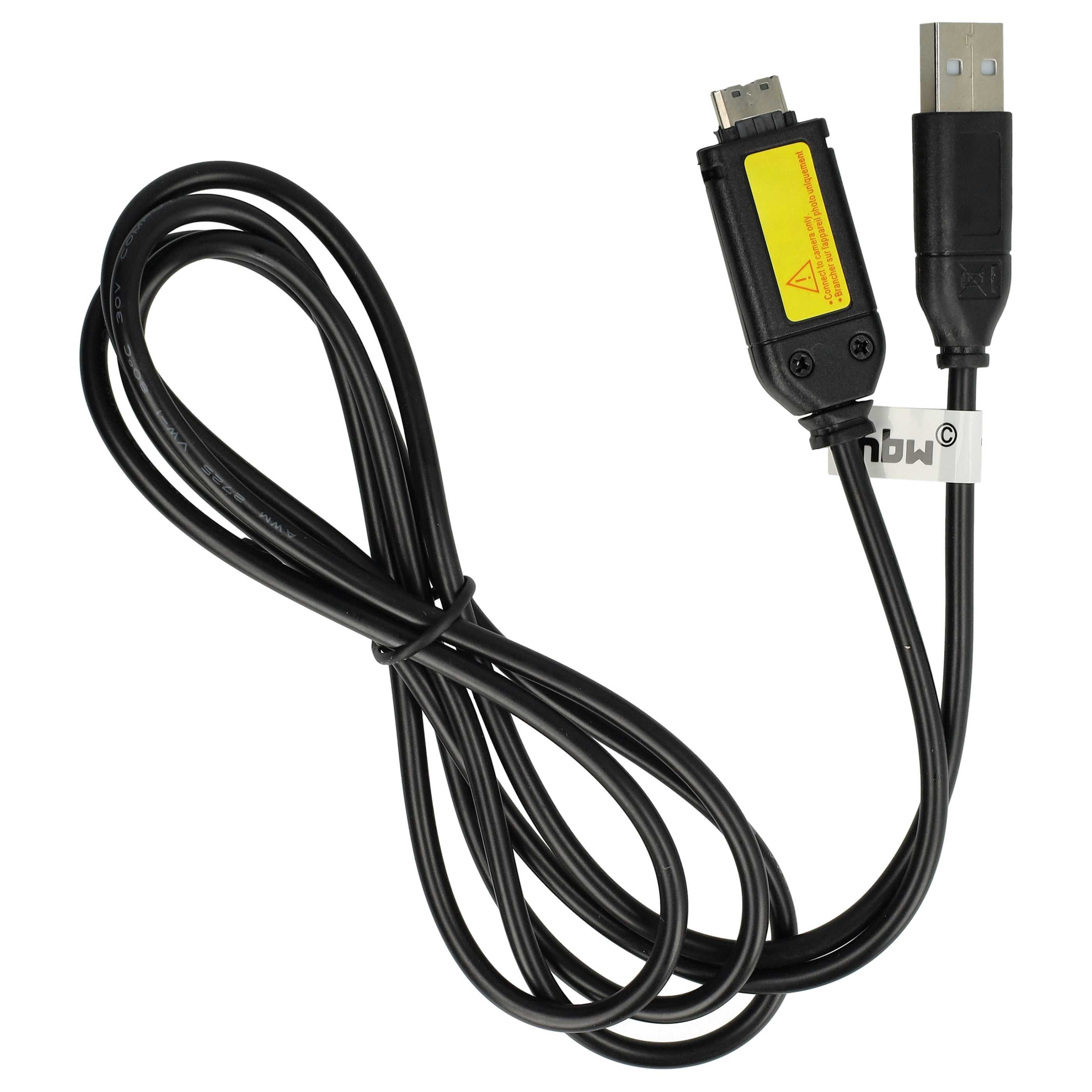 vhbw Câble de données USB compatible avec Samsung Digimax L313W, L201, L301, L310, L313, L120, L100, L310w, L210, L200, L110 appareil photo, 150 cm - 3