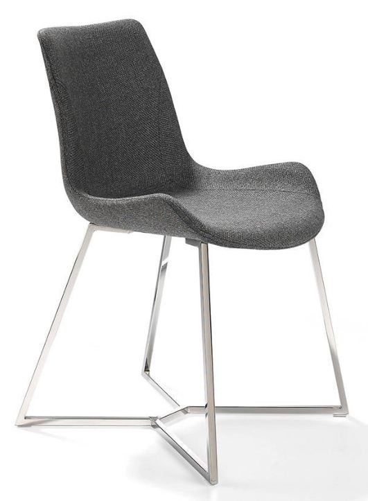 Silla dana moderna de piel sintética y patas de acero cromado - juego de 4-color aqua 24 fucsia