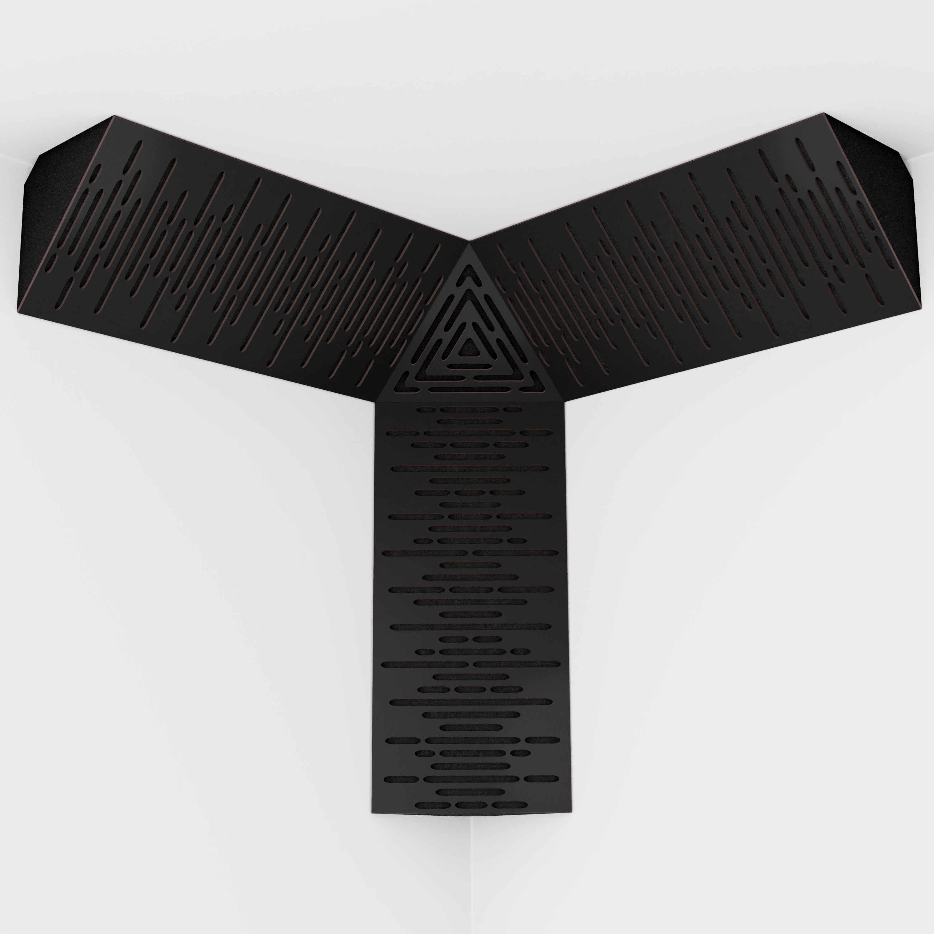 Lot de 2 Pièges à basses d'angle cubiques TRICUB WAVE acoustiques insonorisants - MDF perforé laminé et mousse acoustique - Noir - 4