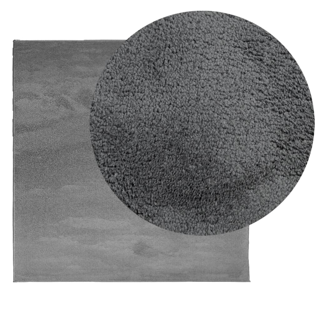 vidaXL Tapis OVIEDO à poils courts anthracite 200x200 cm - 4