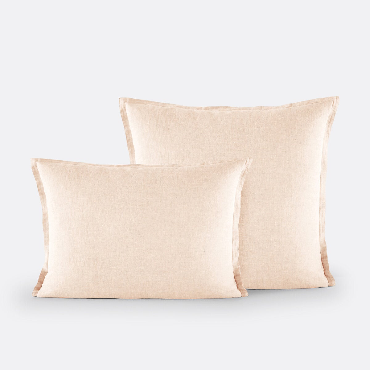 Taie d'oreiller en lin lavé, Linot - Rose nacre - 63 x 63 cm | Leroy Merlin