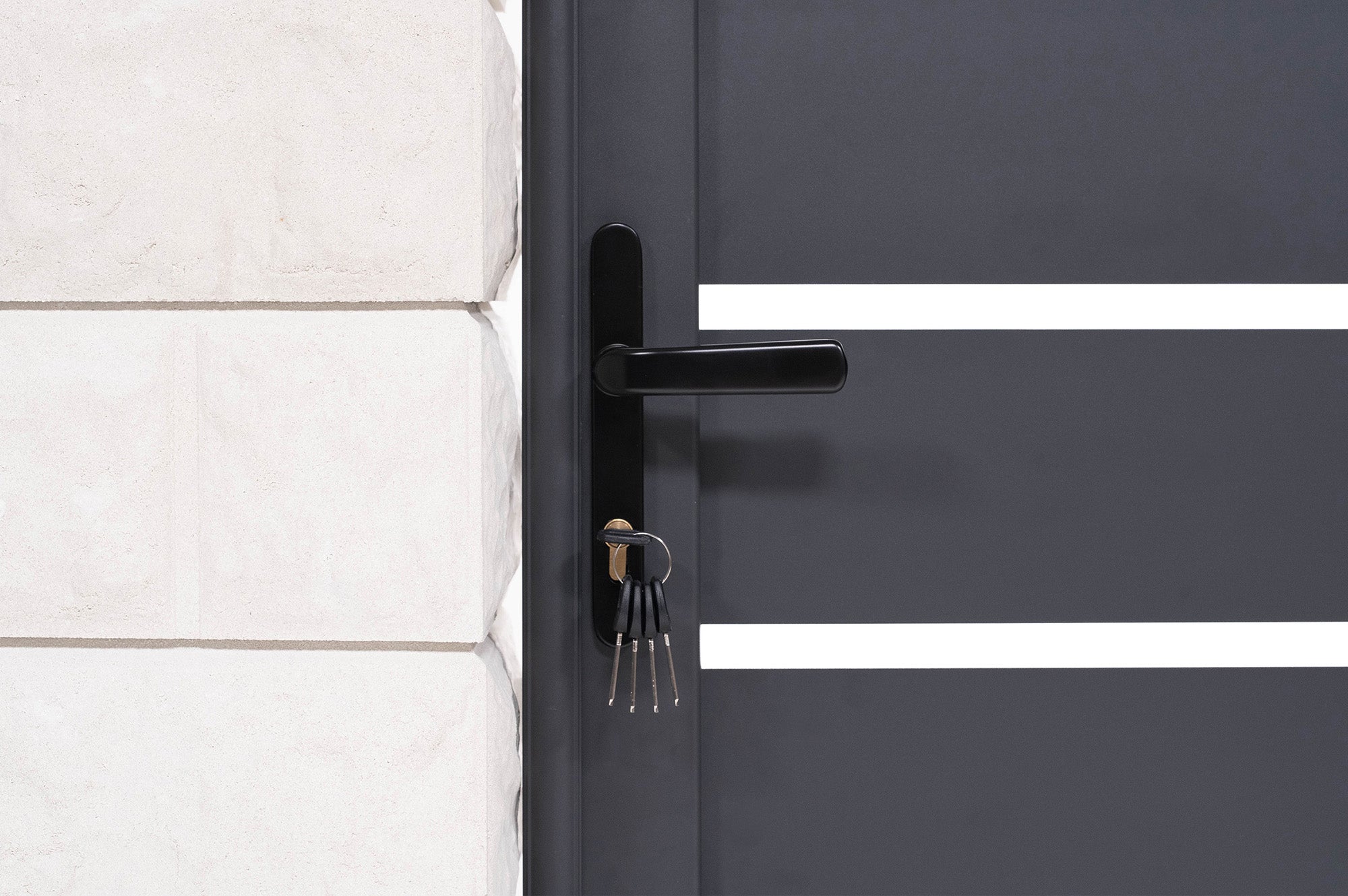 VOGEL Cancello pedonale manuale in alluminio, semi traforato 106 x 140 cm, grigio - 8