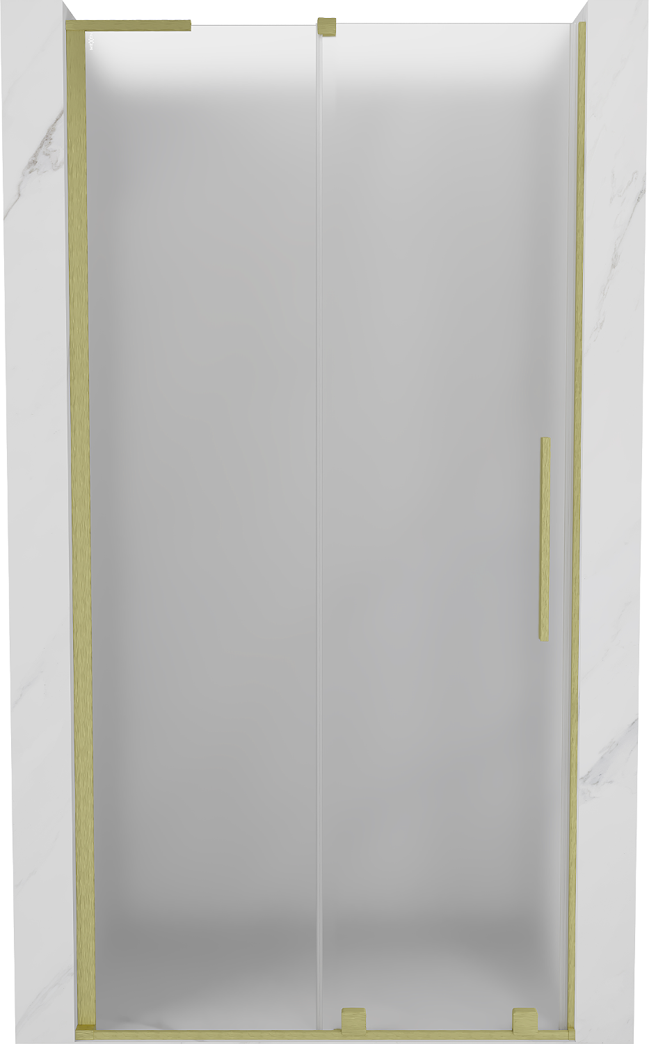 Mexen Velar L drzwi prysznicowe rozsuwane 90 cm, szron, złote szczotkowane - 871-090-003-31-55