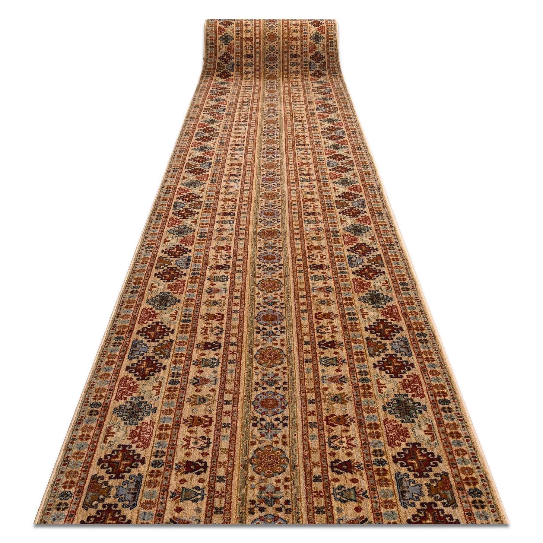 Chodnik wełniany KESHAN 7684/53555 Orientalny beż / terakota 90cm 90x400 cm
