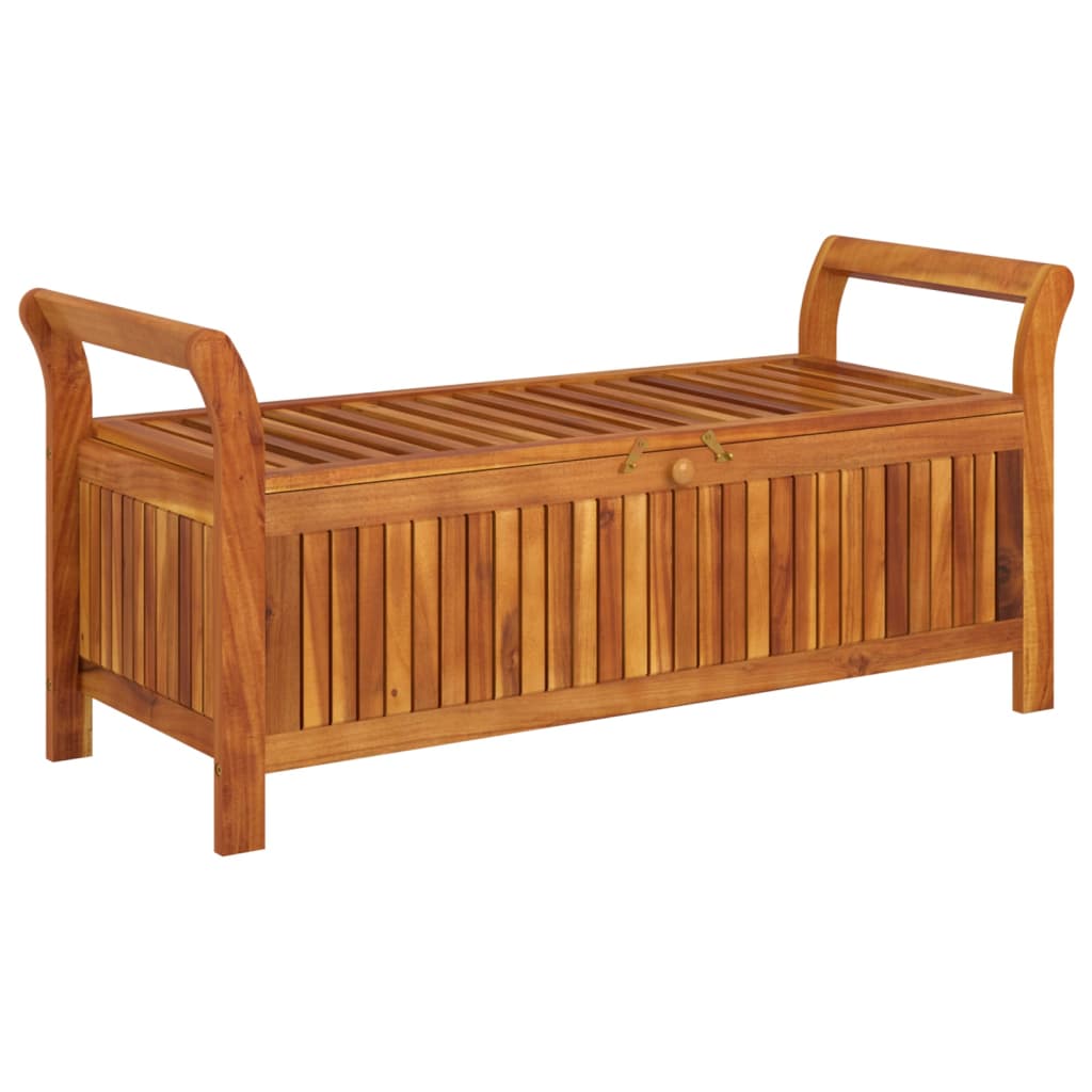 Panca da giardino mobile da giardino per esterni terrazza portaoggetti con cuscino 126 x 50 x 60 cm legno 02_0011807 - 2