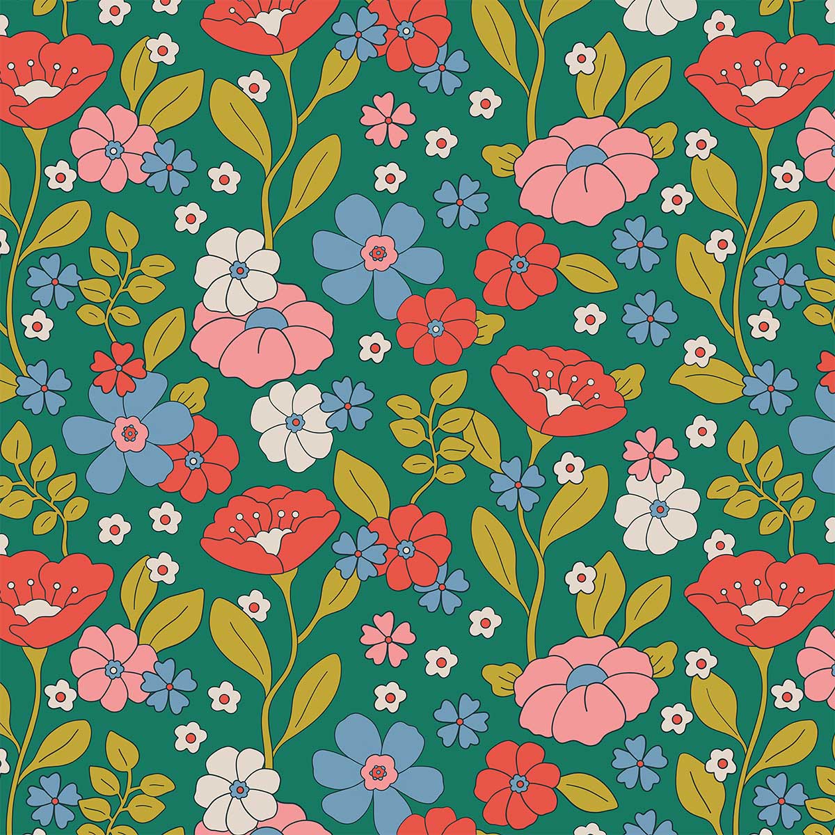 Papier peint panoramique Elise eglantine - 156x270cm - 4