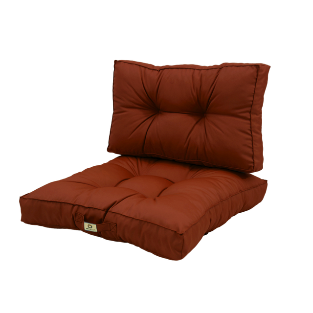 Coussin D'extérieur Victoria En Coton Terre Cuite - 40x40 Cm, Housse Déhoussable, Style Méditerranéen