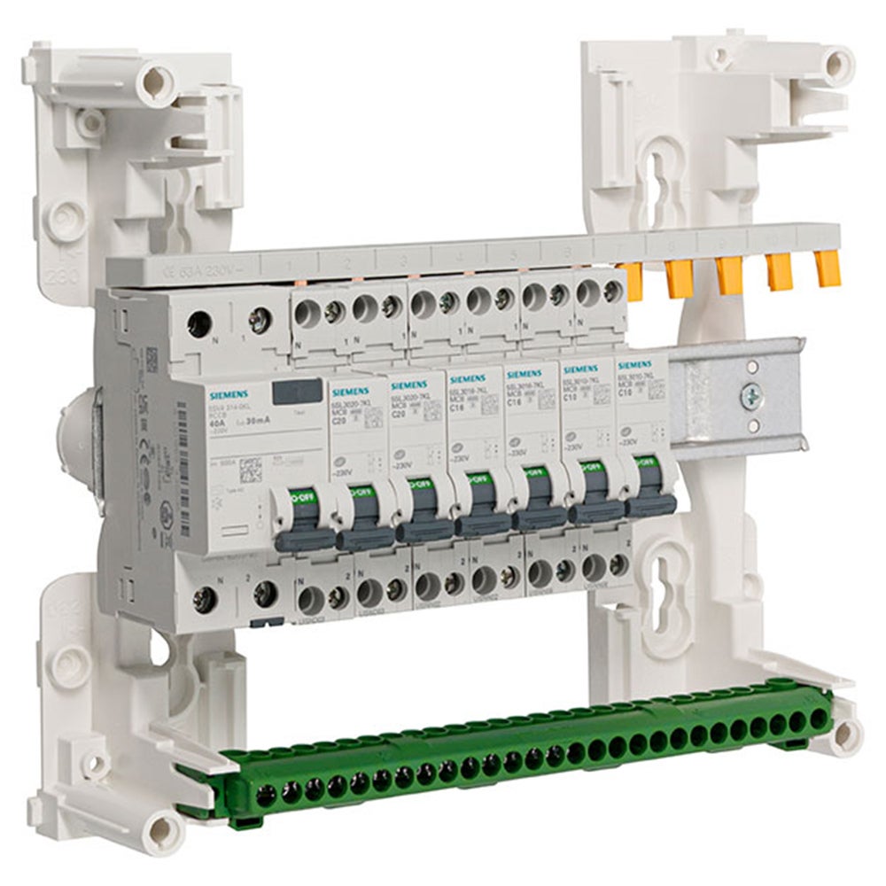 SIEMENS Tableau électrique pré-équipé 1 rangée 13 modules 6 disjoncteurs 1 interrupteur différentiel - 2