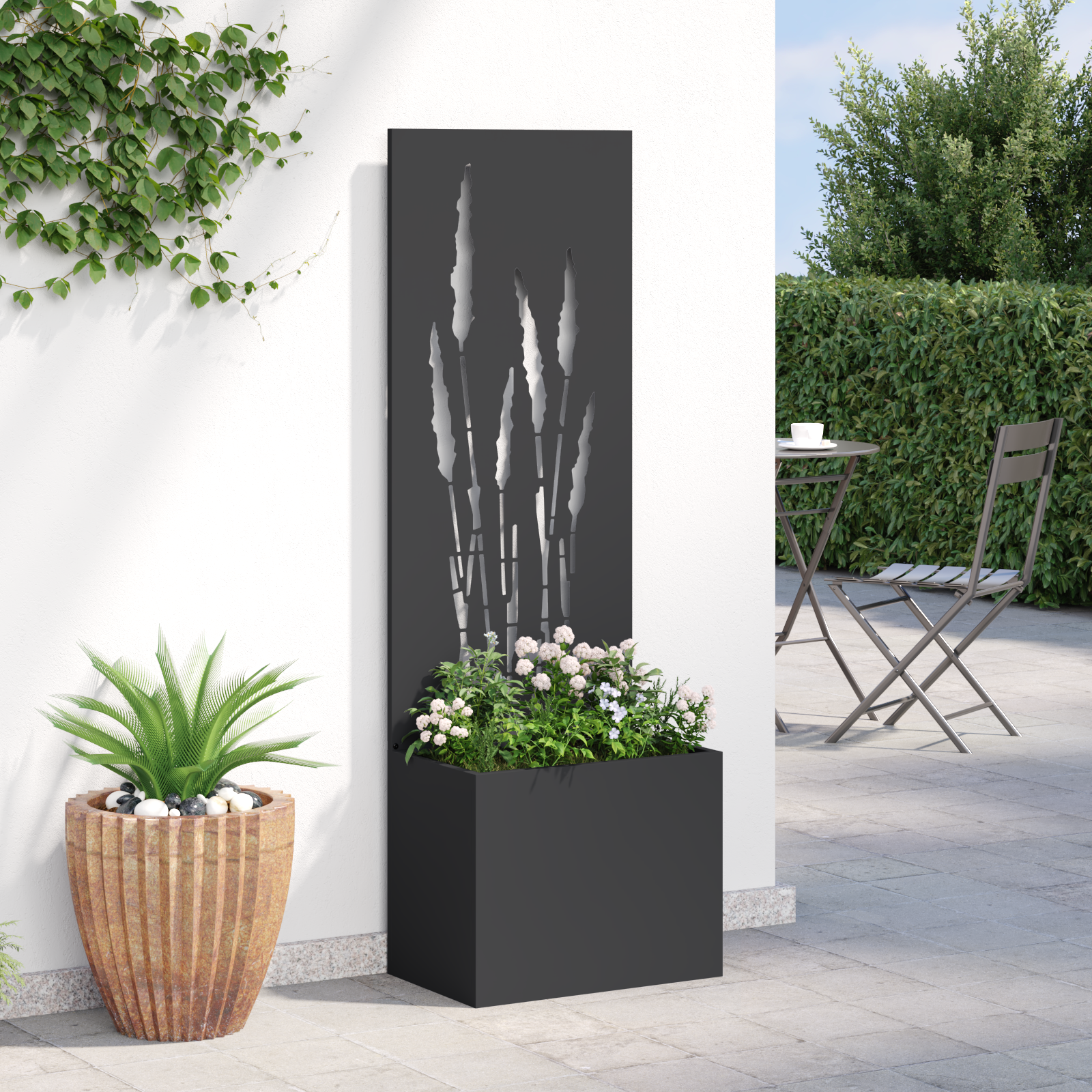 Écran de confidentialité de jardin Fretwork Noir 50 x 140 cm vidaXL - 4