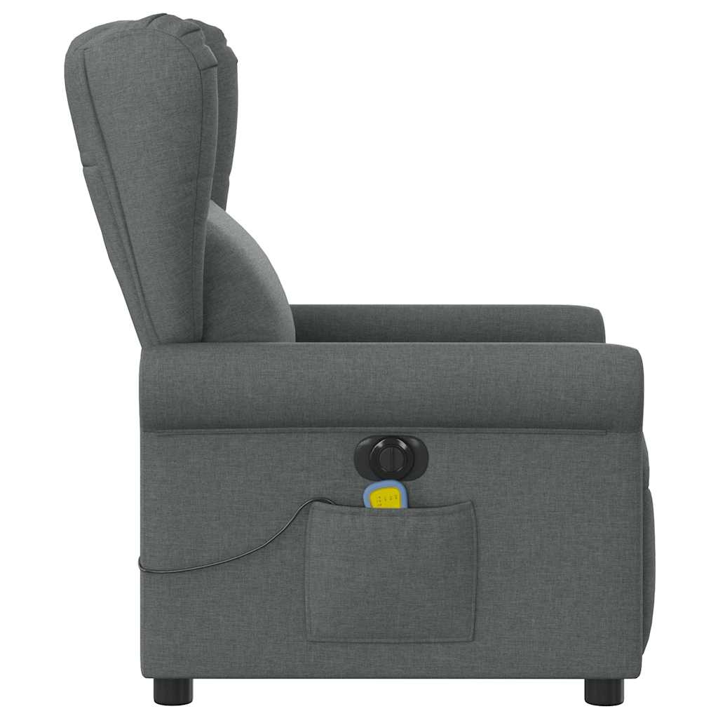 Fauteuil inclinable de massage | Fauteuil de relaxation | Chaise de relaxation électrique gris foncé tissu CFW296094 - 5