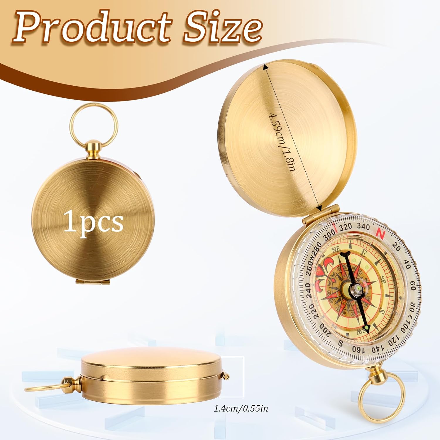 JIE Boussole De Poche Boussole Portative Argentée De Poche Pour La