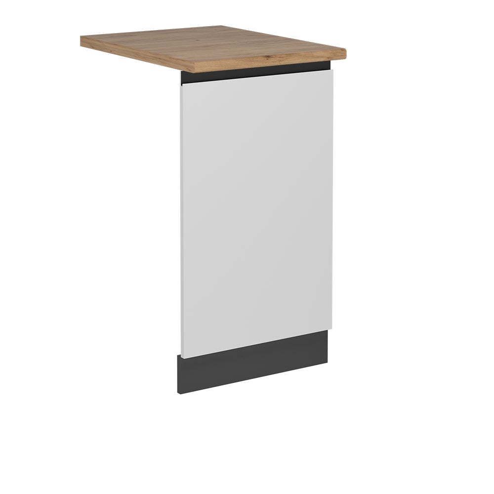 Vicco Panel przedni zmywarki R-Line, Biały, 45 cm J-Shape, BP Dąb