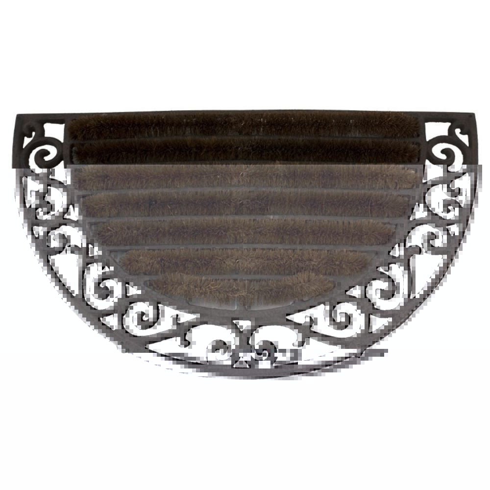 Paillasson extérieur entrée résistant pluie fonte coco marron 68cm