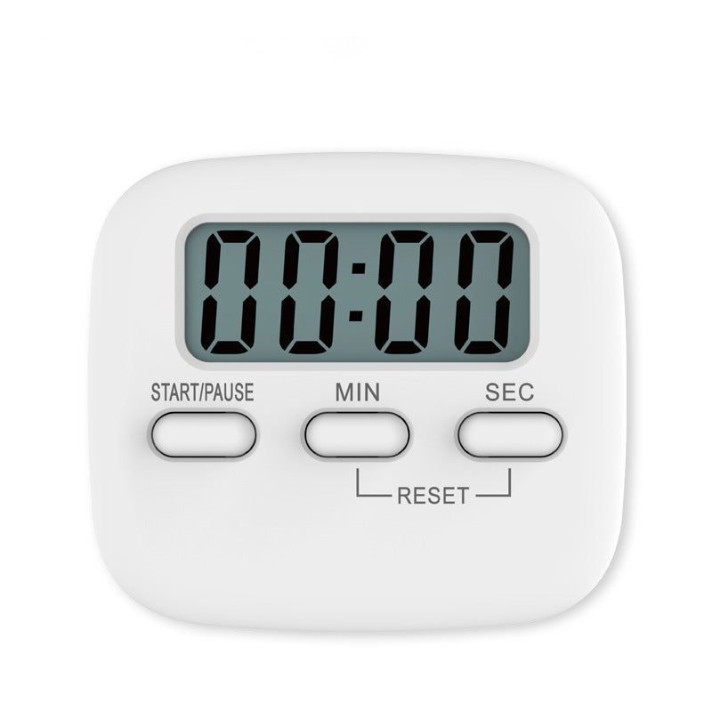 Timer da cucina magnetico con ampio display LCD, con cronometro, allarme forte e conto alla rovescia, bianco - 2