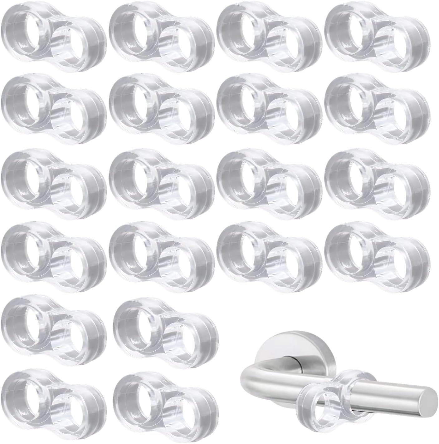 Ogranicznik do drzwi, 20 sztuk przezroczystych ograniczników do drzwi z PVC, ochraniacz na klamkę, pierścień antykolizyjny