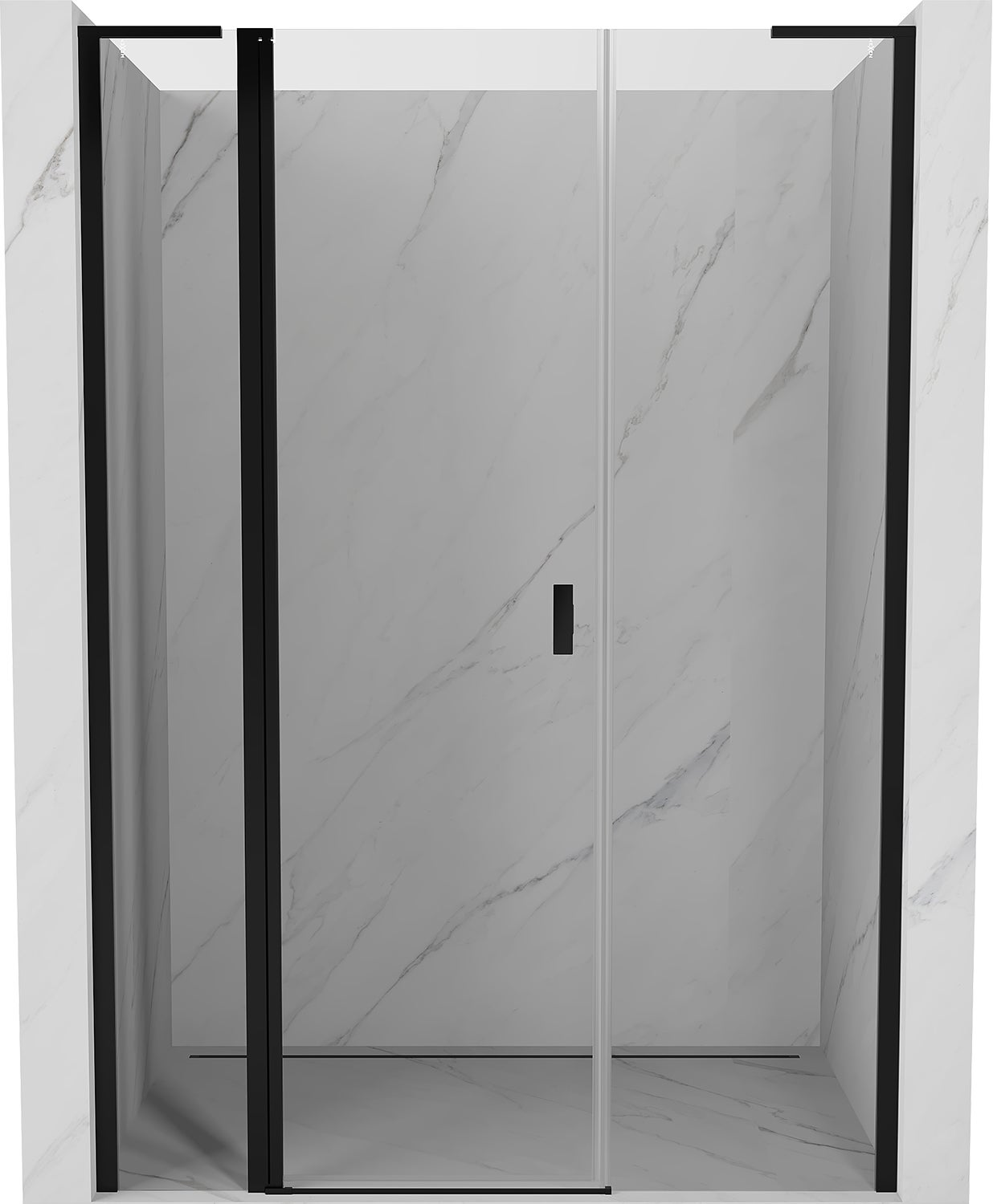 Mexen Mist L drzwi prysznicowe uchylne 160 cm, transparent, czarne - 8A4L-160-001-70-00