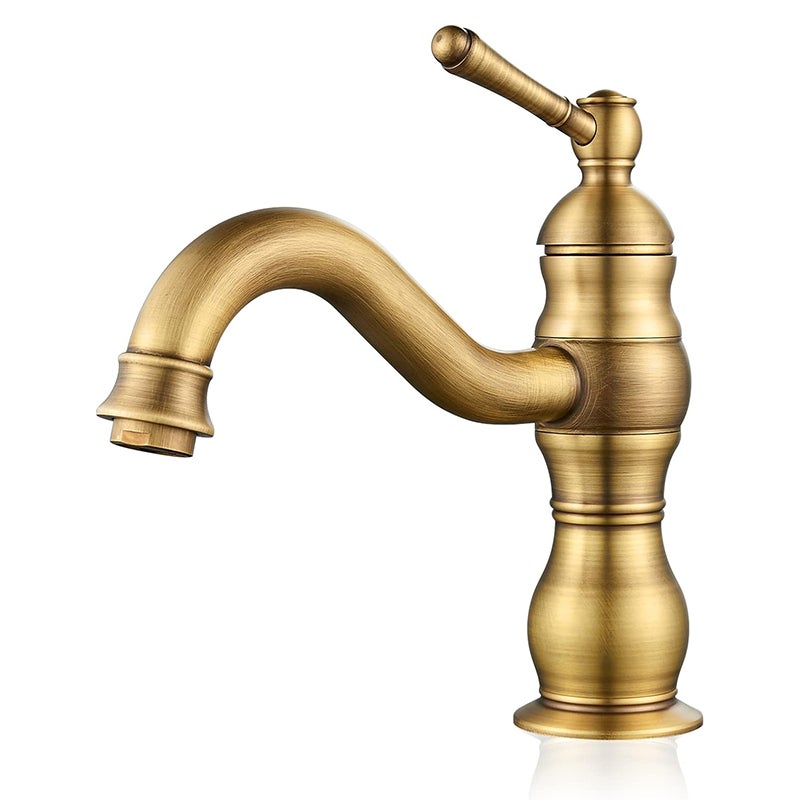 Bateria umywalkowa retro, obrotowa bateria łazienkowa 360°, mosiężna bateria umywalkowa, bateria łazienkowa z nowym zaworem ceramicznym, złota