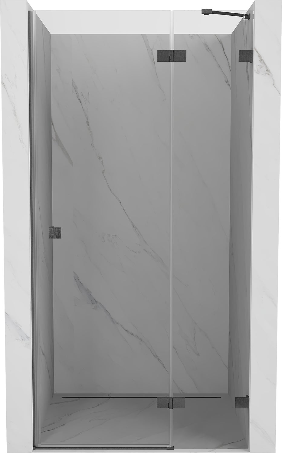 Mexen Lunar drzwi prysznicowe uchylne prawe 85 cm, transparent, gun gray szczotkowany - 834-085-000-66-00-P