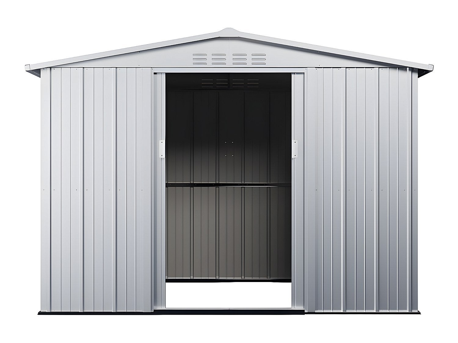 Abri de jardin métal en acier galvanisé gris 4,91 m² LINUS - 4