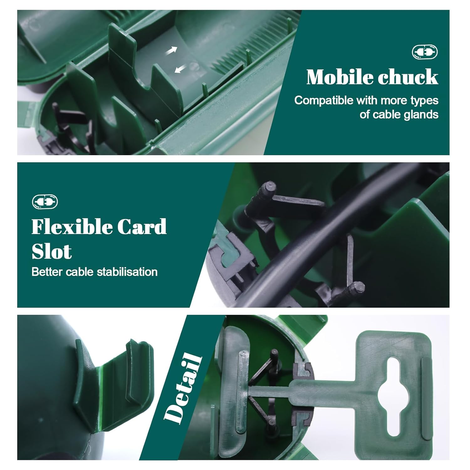 Lot de 2 boîtes étanches IP44 pour connexions électriques – Protection extérieure pour bricolage, jardinage et installation extérieure. - 3