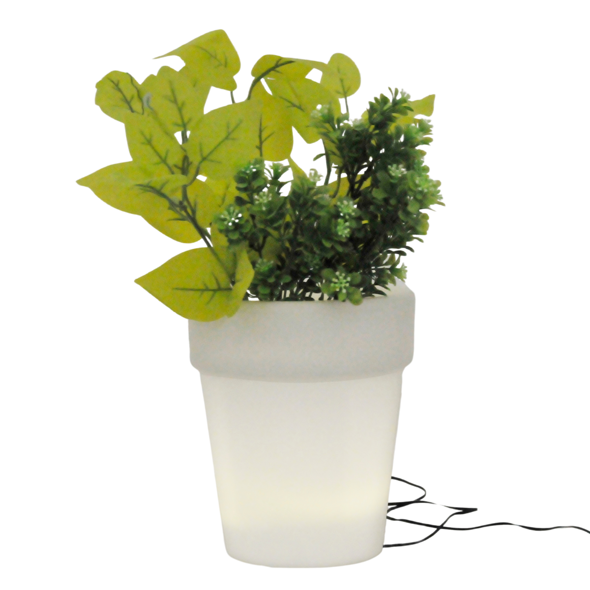 Lampa solarna doniczka LED DONICZKA 4000K tworzywo sztuczne biała wym:19x17x17cm IP44 Polux