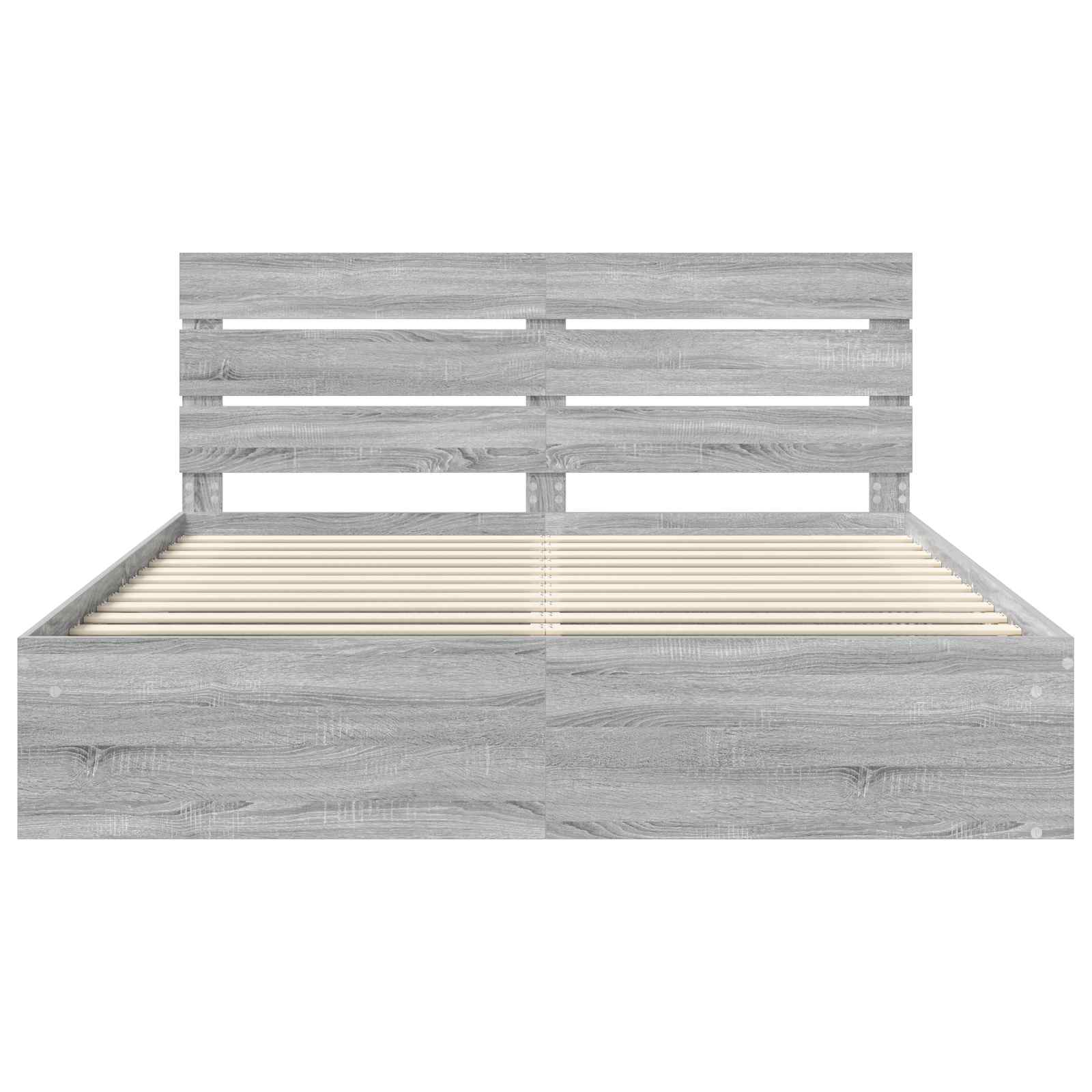 Cadre de lit gris 180 x 200 cm pin massif - 7