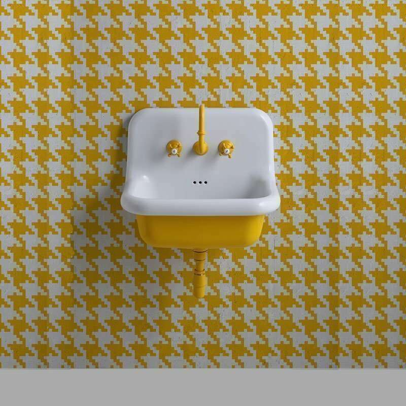 Vasque Style École en Céramique 60 cm - True Colors - Jaune Moutarde (Giallo Senape) - 3