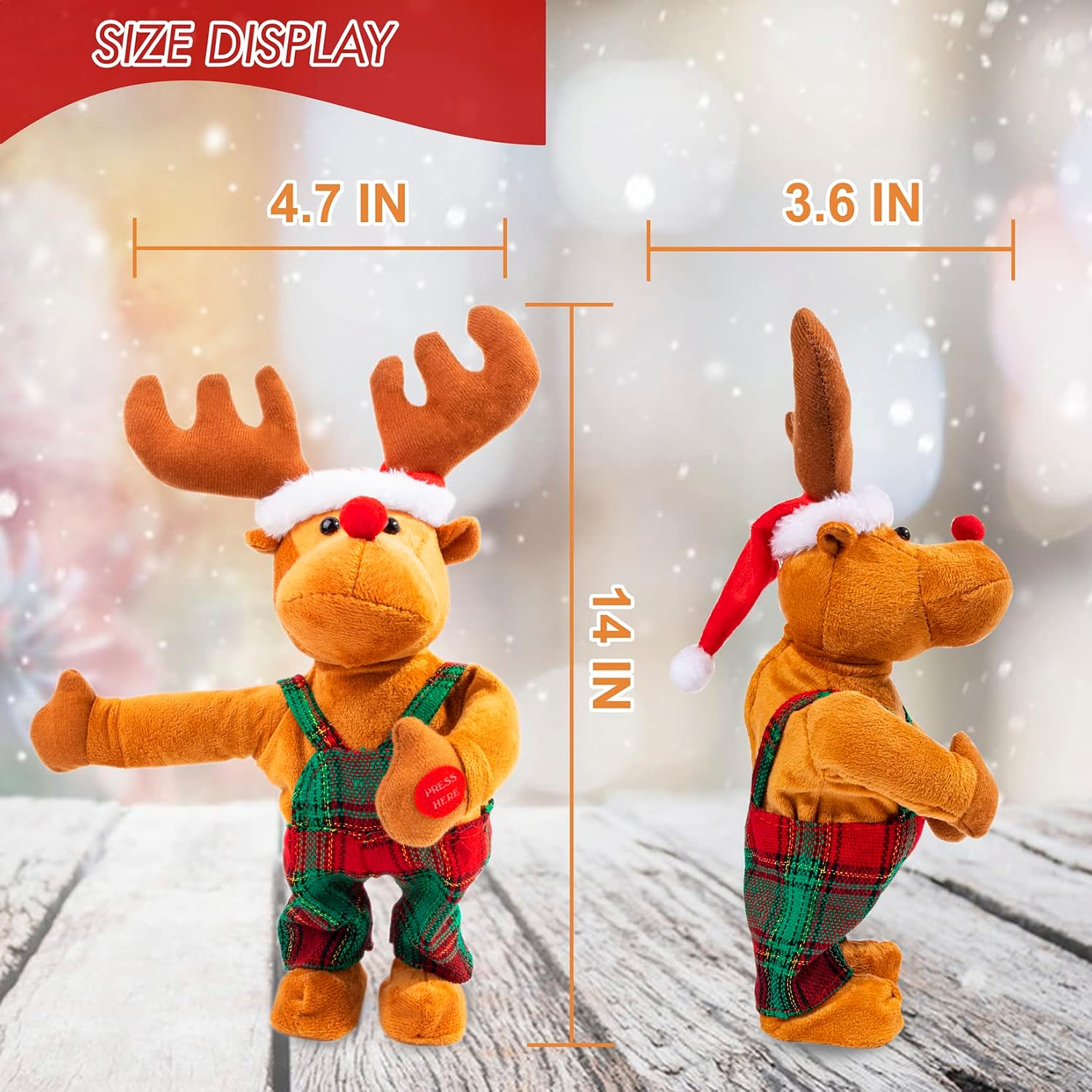 Twerking Rudolph The Red-Nosed Reindeer Animated Plush Toy Christmas ...