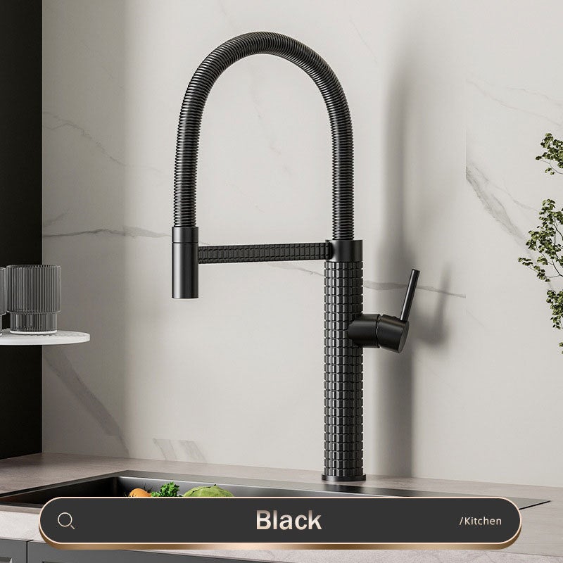 Jednouchwytowa miedziana bateria kuchenna z ciepłą i zimną wodą do zlewozmywaka i 60 cm rurą wlotową