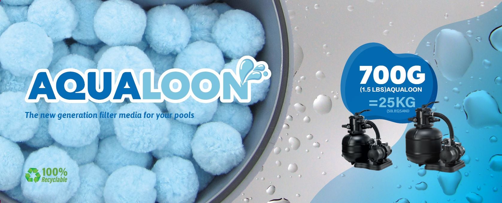 COIL Kulki filtracyjne Aqualoon BLUE do pompy piaskowej do basenu opakowanie 700g zastępuje 25kg piasku - 2