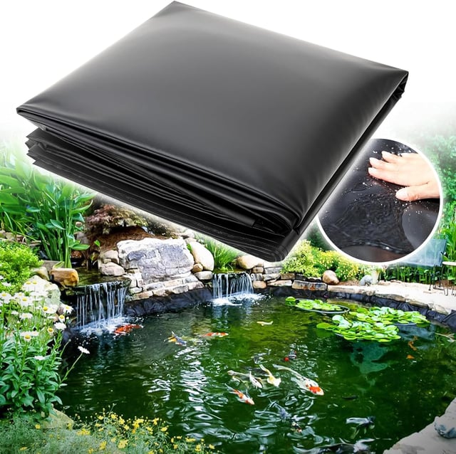 Bâche pour bassin à poissons, bâche pour piscine, bâche préfabriquée, adaptée aux étangs, au jardinage, 2 m x 3 m x 0,2 mm, noire