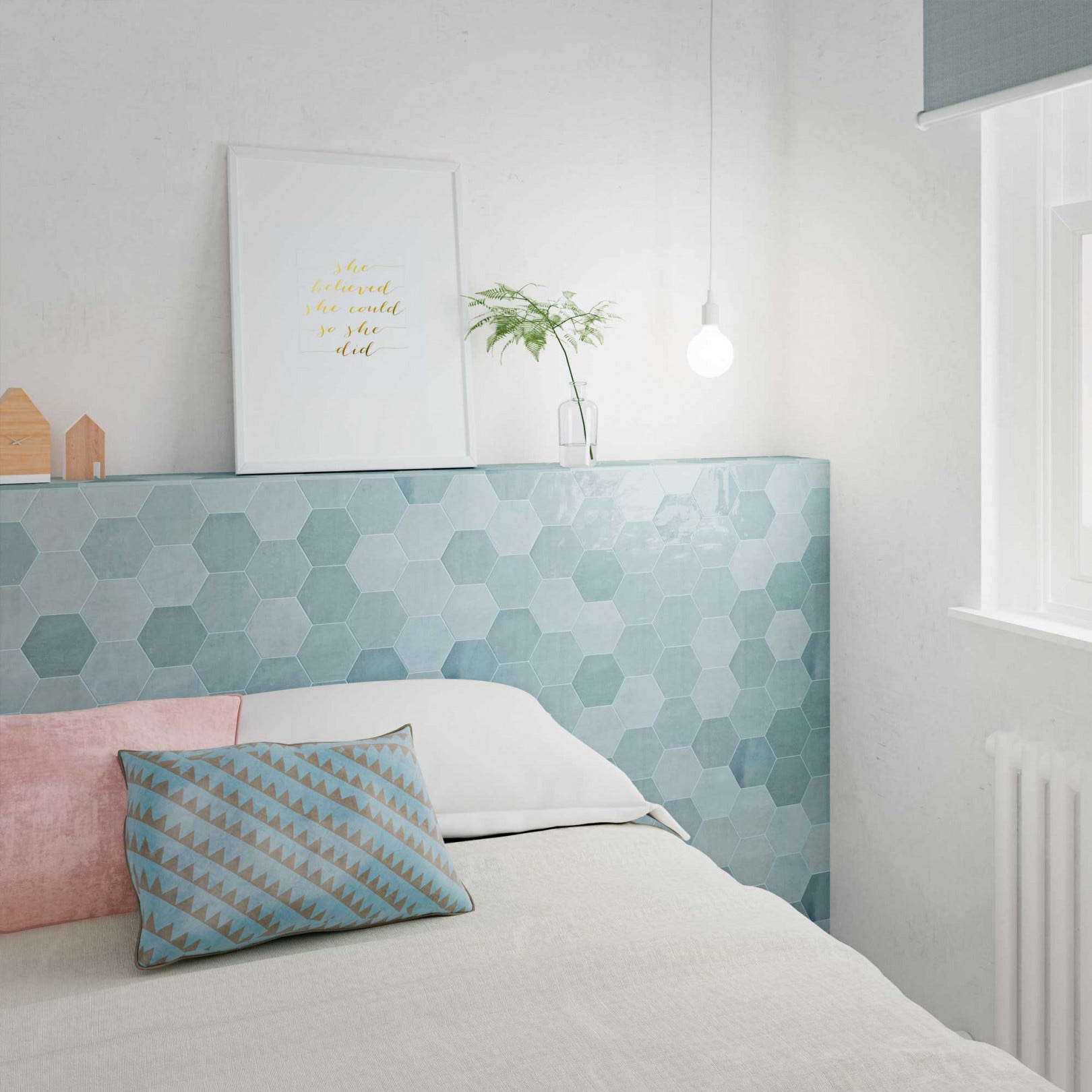 Carrelage mural faïence Zellige Hexa, hexagone 12,4x10,8cm (10 couleurs ...