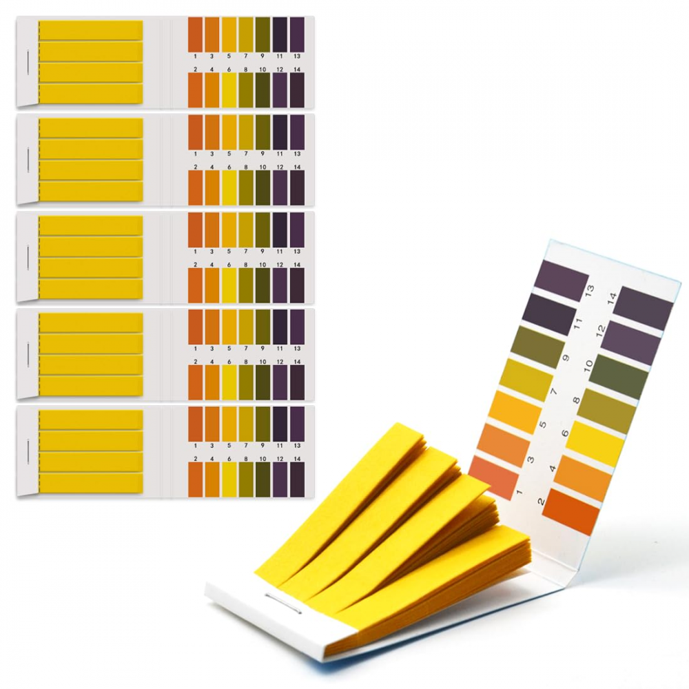 6 pasków testowych pH, zakres pomiarowy 1-14, papier lakmusowy do testowania śliny, wody i gleby akwariowej