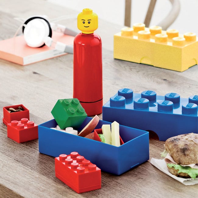 Contenitore porta pranzo merenda impilabile a mattoncino LEGO
