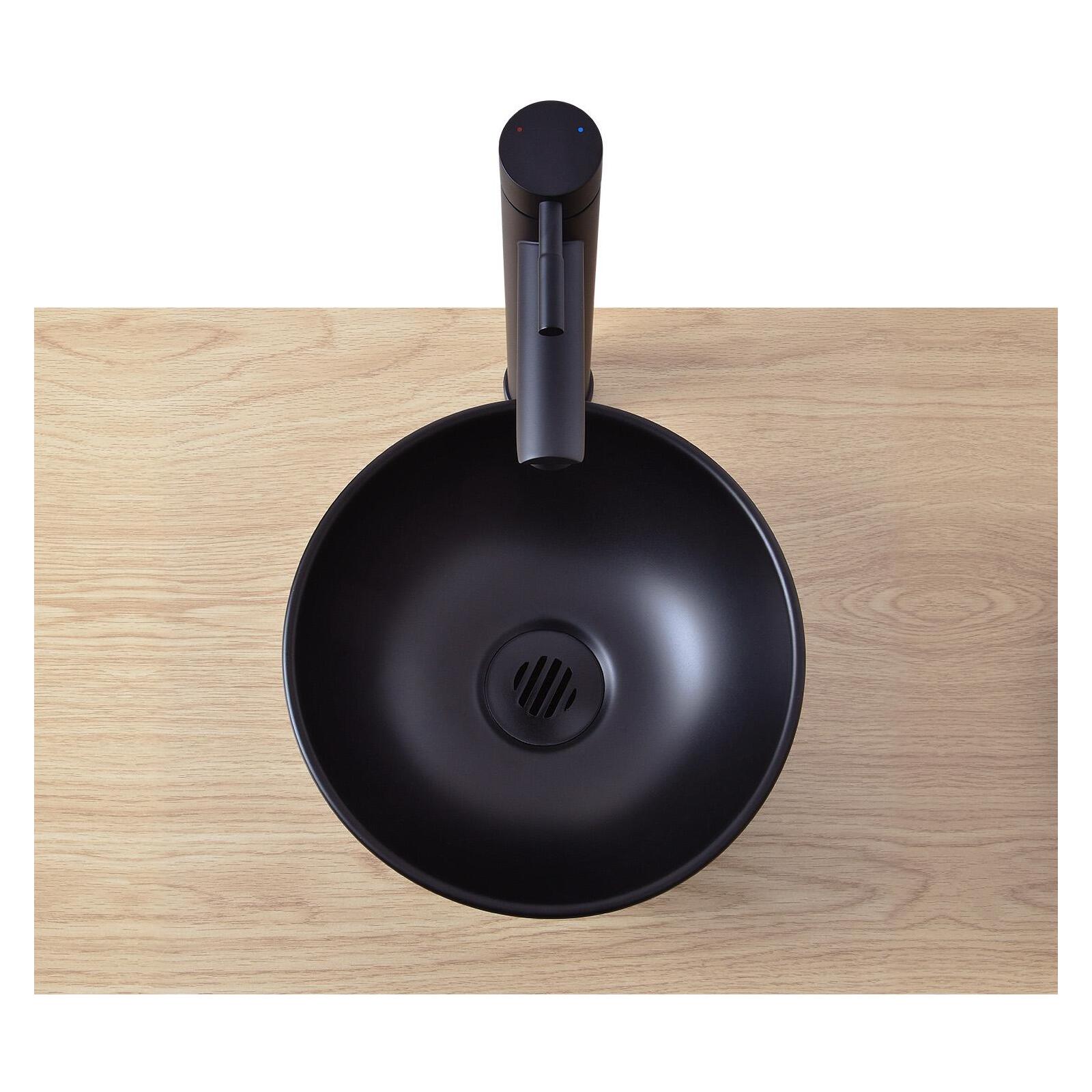 Lavabo sobre encimera redondo de cerámica negra SOHO de 26 cm - 5