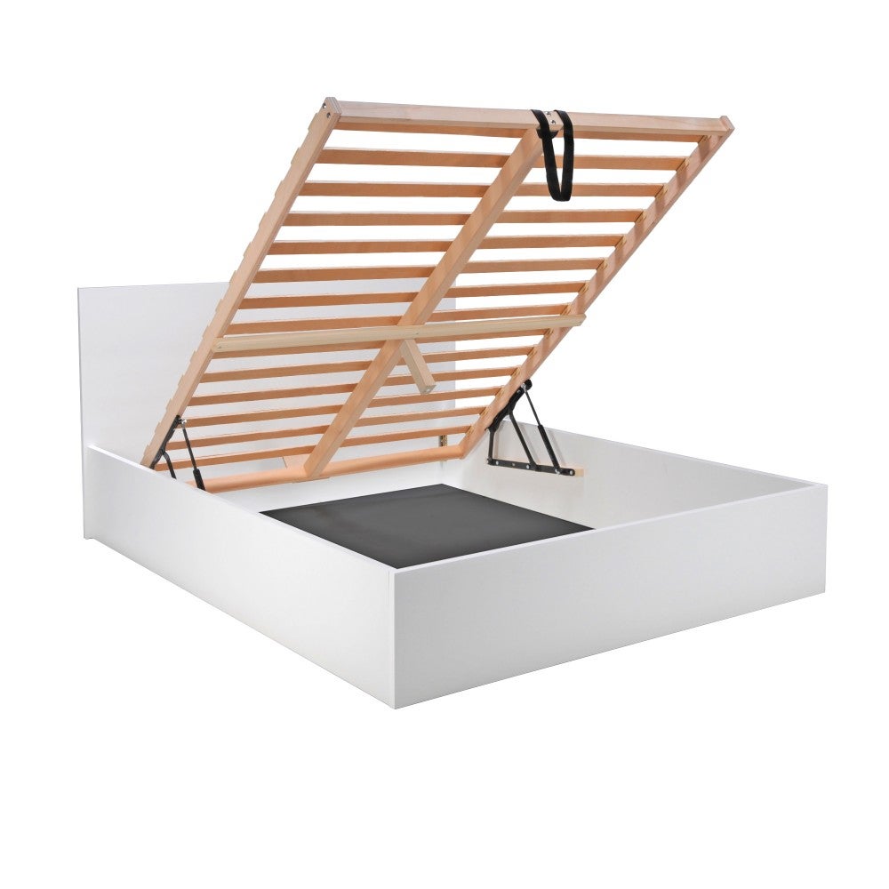 Lit coffre MADRID 180x200 + 1 sommier / Blanc - 4