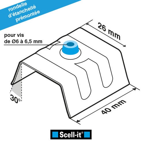 Kit 25 fixations bac acier sur bois Ø6,3 x 100 GRIS RAL7016 SCELL-IT - 5