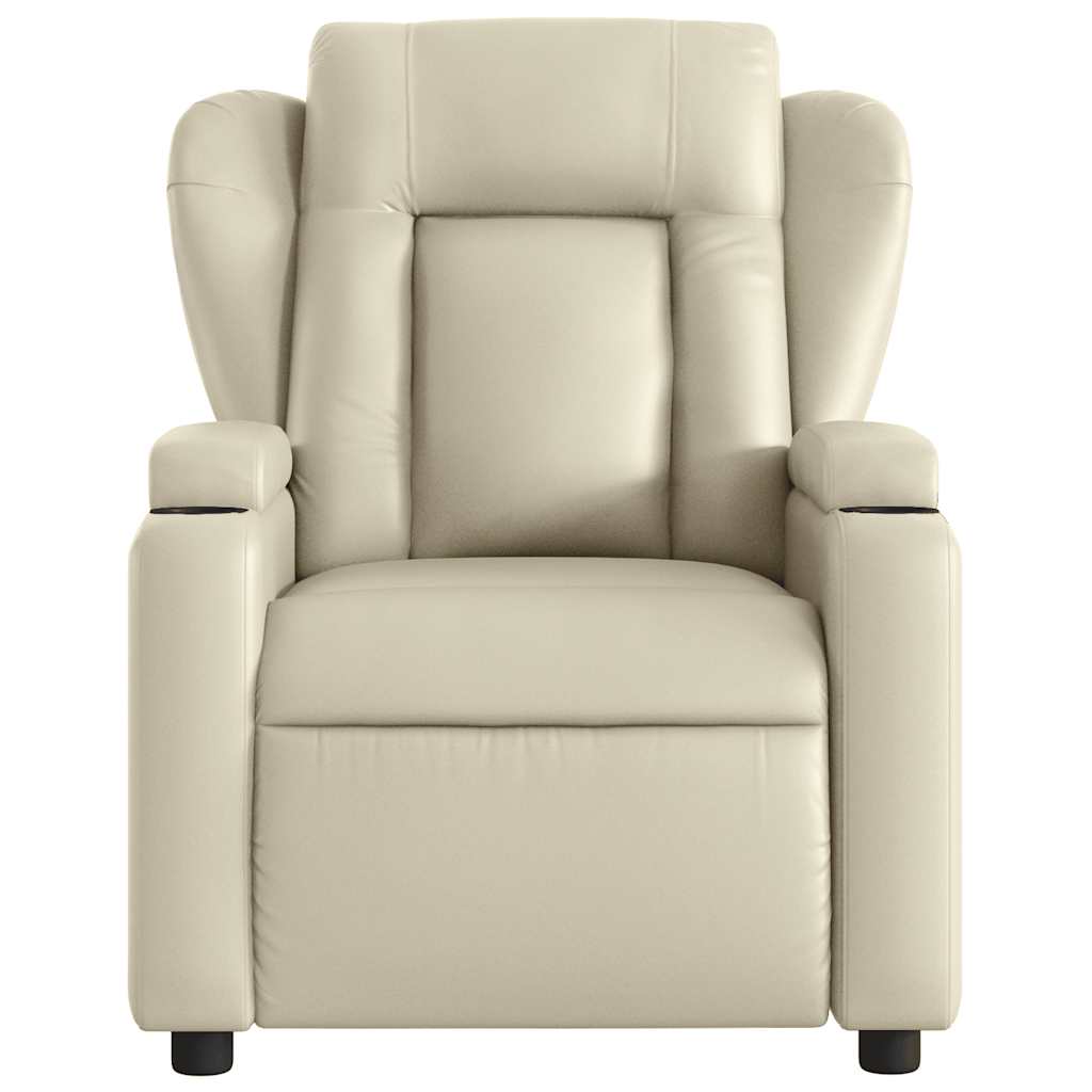 Fauteuil inclinable électrique Crème Similicuir - 9