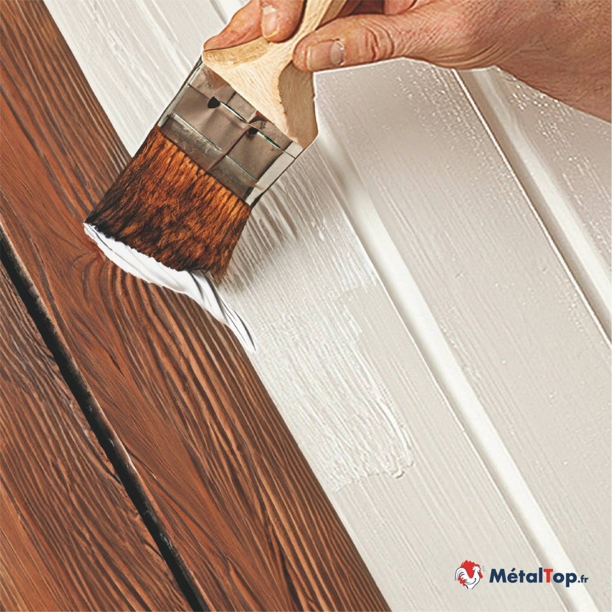 Peinture Bois Exotique - Rouge brun - RAL 3011 - 5 L - Métaltop - 3