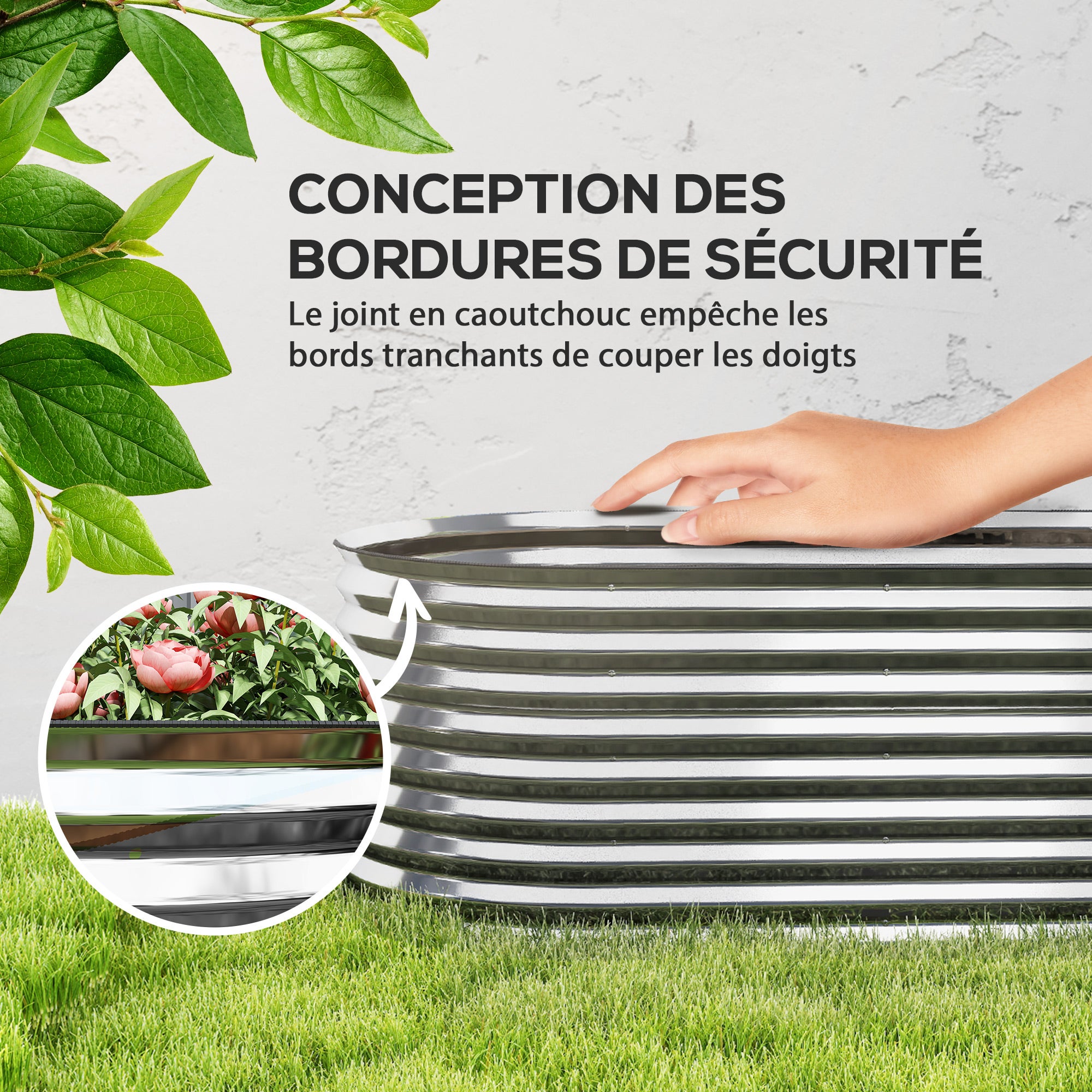 Carré potager de jardin acier galvanisé Outsunny - 6
